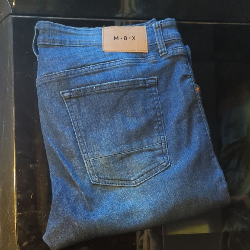 MBX Men's Slim Fit Denim Jeans - Classic Blue